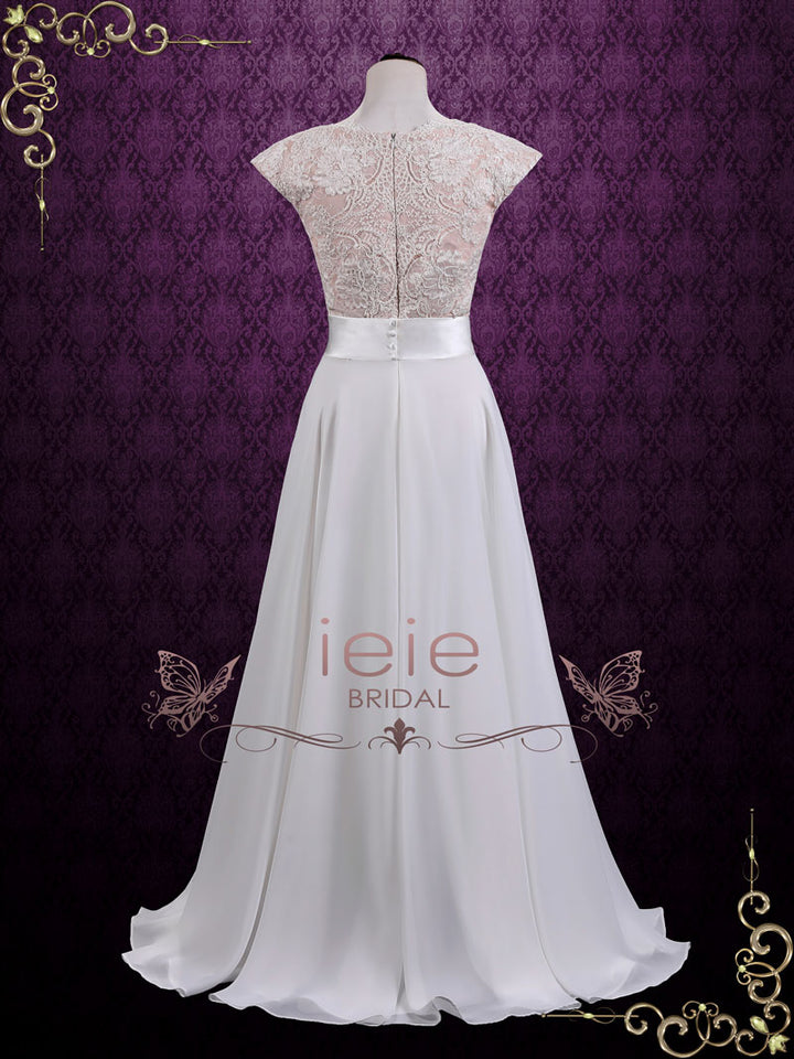 Boho Style Chiffon Wedding Dress with Side Slit LIZZY