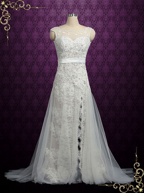 Vintage Lace Wedding Dress with Side Slit | Maria