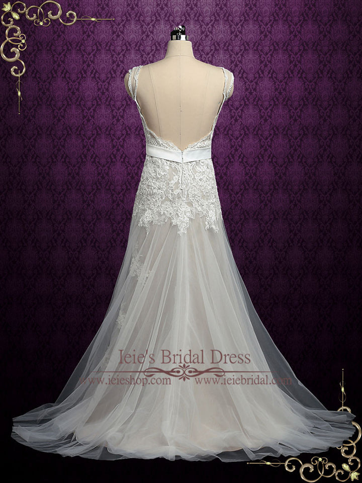 Vintage Lace Wedding Dress with Side Slit | Maria