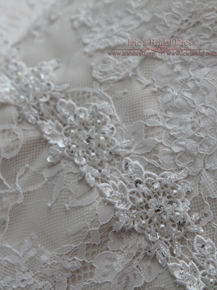 Vintage Style Lace Wedding Dress with Cap Sleeves COURTNEY