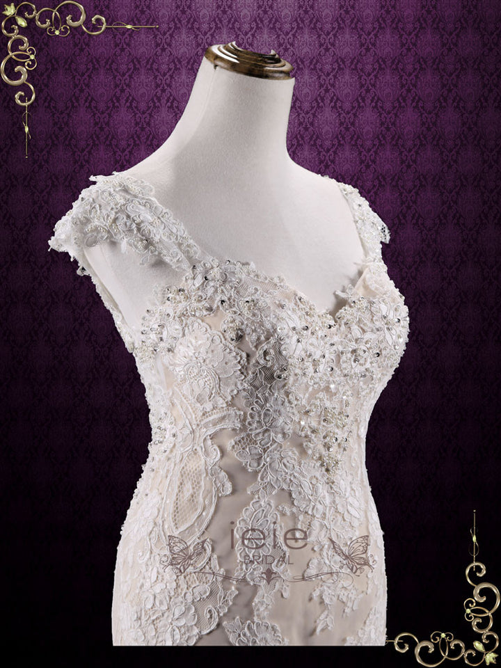 Vintage Lace Mermaid Wedding Dress | Miranda