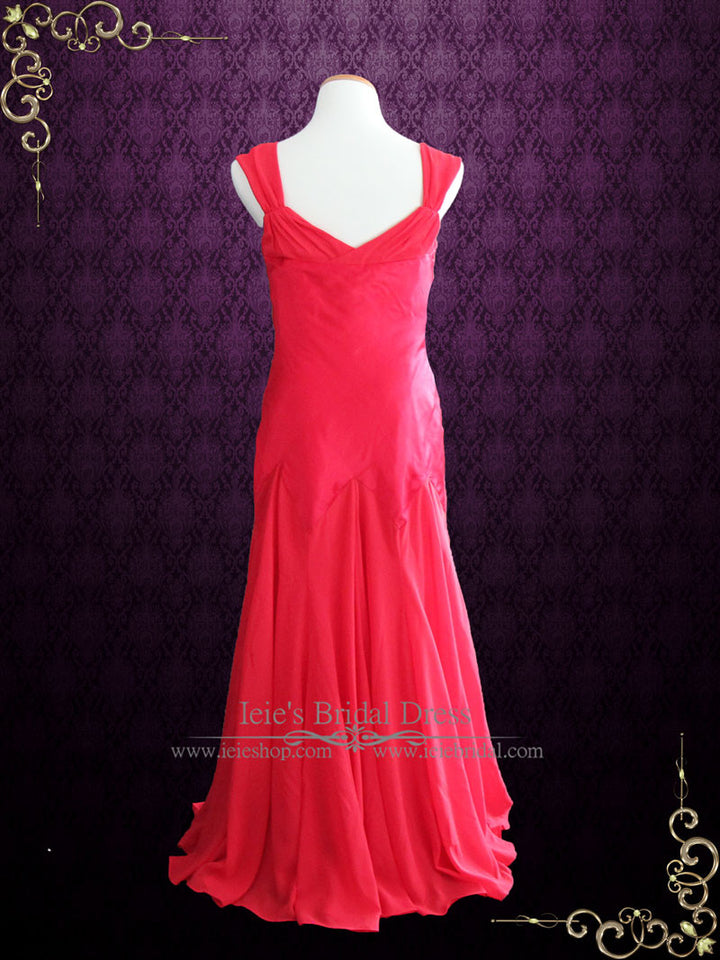 1920s Vintage Inspired Red Long Wedding Dress JORDAN