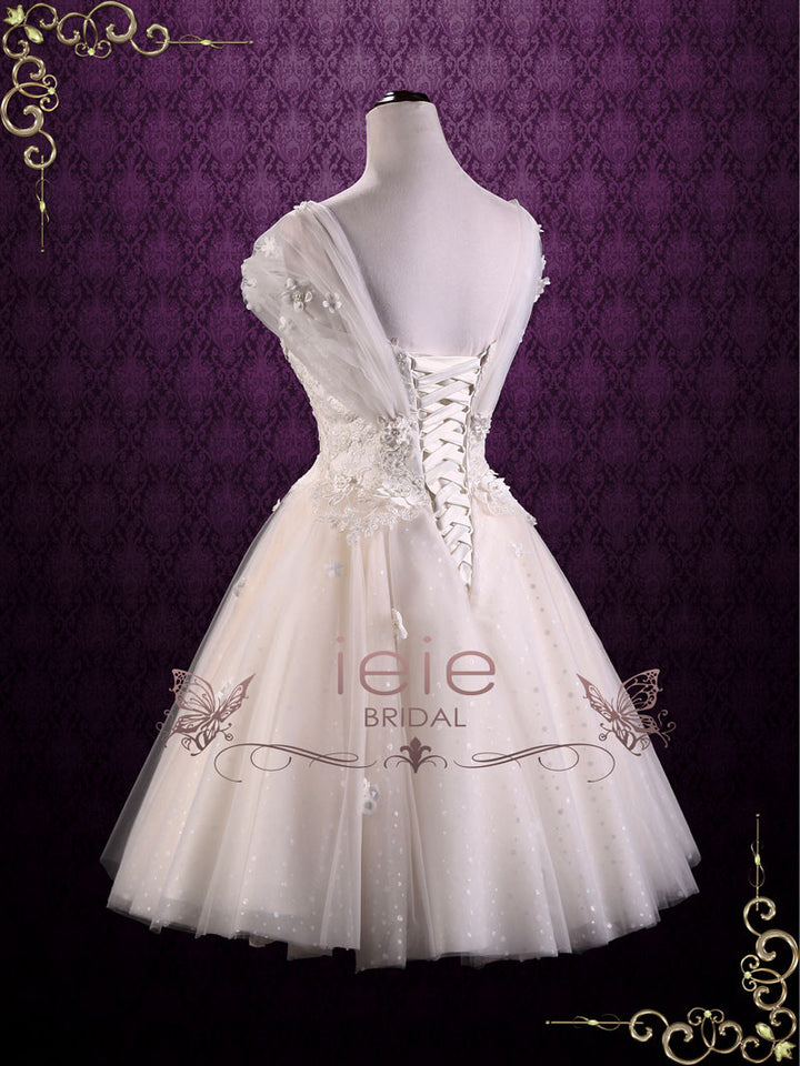 Vintage Inspired Short Tea Length Lace Wedding Dress | Rosie