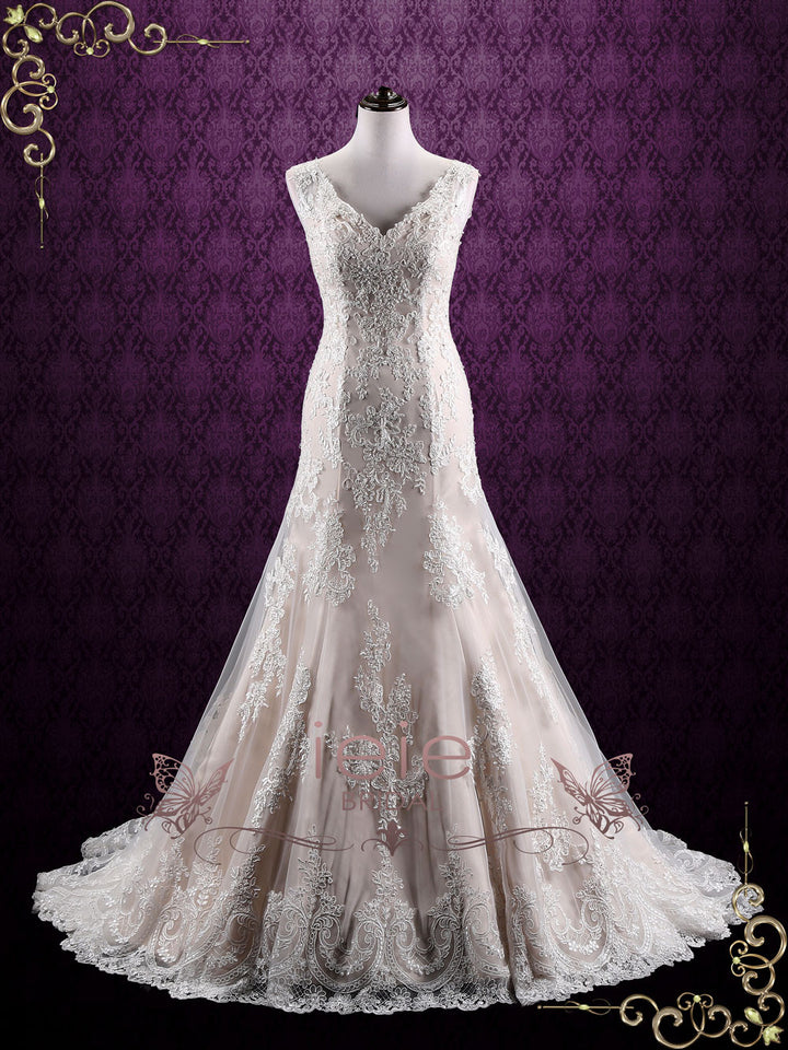 Vintage Classic Lace Wedding Dress London Size 24W / No Beading / Ivory Vintage Classic Lace Wedding Dress London Size 24W / No Beading / Ivory