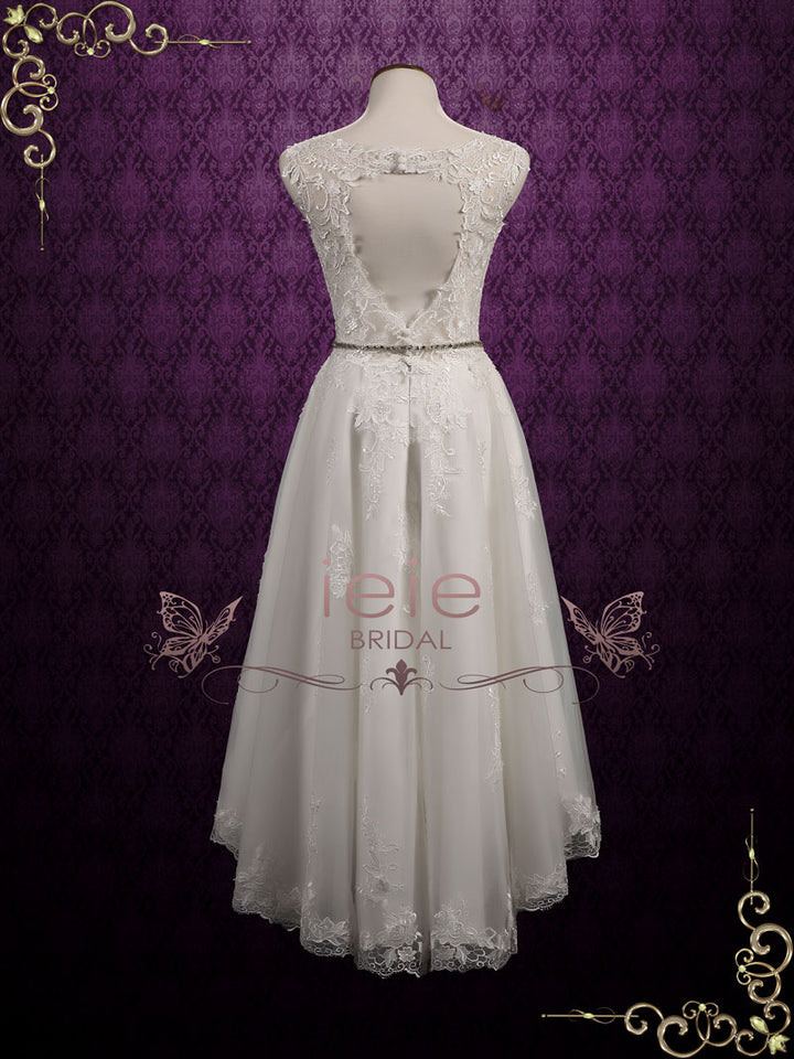 Vintage Style Lace High Low Wedding Dress NELLIE