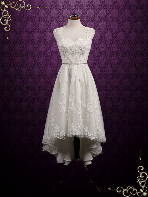 Vintage Inspired Lace High Low Wedding Dress NELLIE