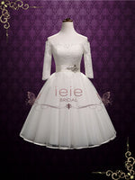 Vintage Style Short Off Shoulder Lace Wedding Dress SHELLY