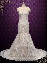 Strapless Vintage Lace Wedding Dress | Valeriya