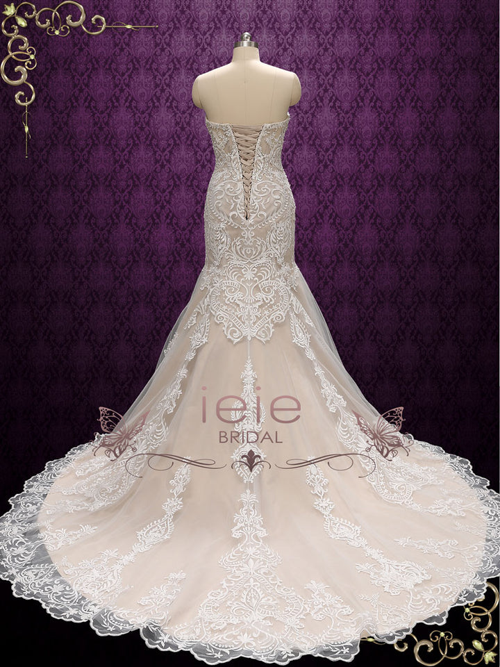 Strapless Vintage Lace Wedding Dress | Valeriya