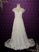 Ready to Ship Vintage Lace Wedding Dress with V Neck ANA