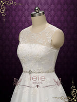 Vintage Style Tea Length Lace Wedding Dress LUCYA