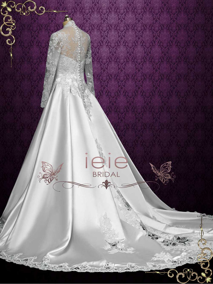 Vintage Style Long Sleeves Lace Wedding Dress EYDIS