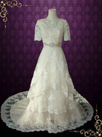 Modest Wedding Dress with Sleeves Vintage Lace LAURA