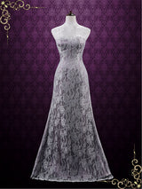 Vintage Purple Lace Wedding Dress with Keyhole Back | LUCY