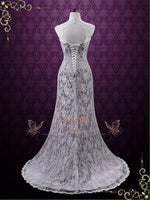 Vintage Purple Lace Wedding Dress with Keyhole Back | LUCY