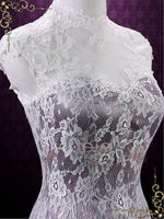 Vintage Purple Lace Wedding Dress with Keyhole Back | LUCY