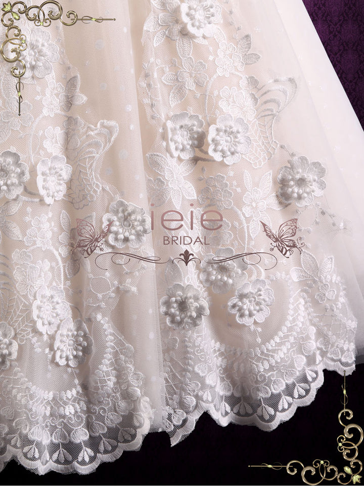 Short Lace Wedding Dress with Sleeves EMBER
