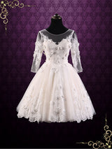 Short Lace Wedding Dress with Sleeves EMBER