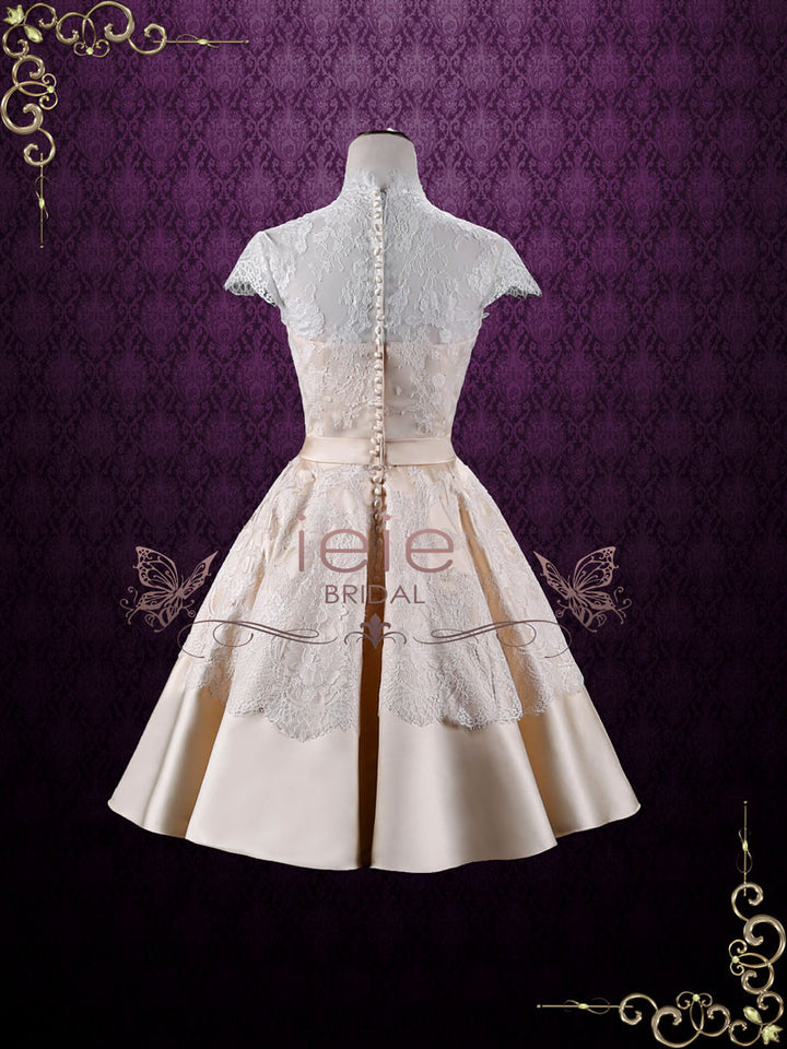 Vintage Style Short Lace Tea Length Wedding Dress | Marigold