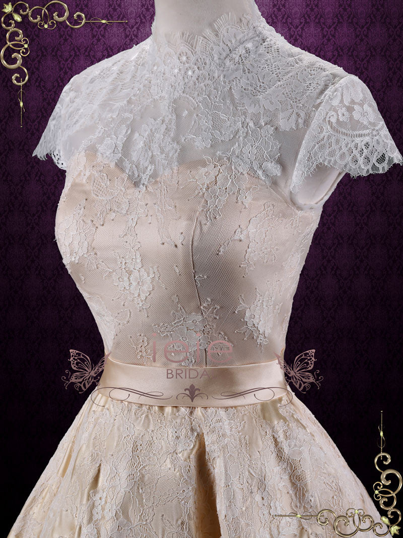 Vintage Style Short Lace Tea Length Wedding Dress | Marigold