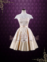 Vintage Style White Short Lace Tea Length Wedding Dress | Marigold