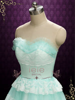 Vintage Style Strapless Turquoise Wedding Dress | KIMMIE