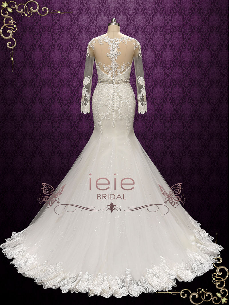 Vintage Style Lace Fit and Flare Wedding Dress | Alisa