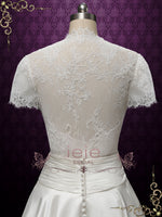 Vintage Style Tea Length Wedding Dress with Short Sleeves | LILY