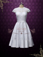 Vintage Style White Short Lace Tea Length Wedding Dress | Marigold