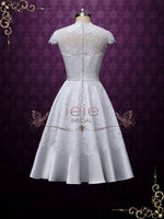 Vintage Style White Short Lace Tea Length Wedding Dress | Marigold