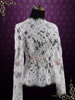 Vintage Style Wedding Lace Top with Long Sleeves | Hudson