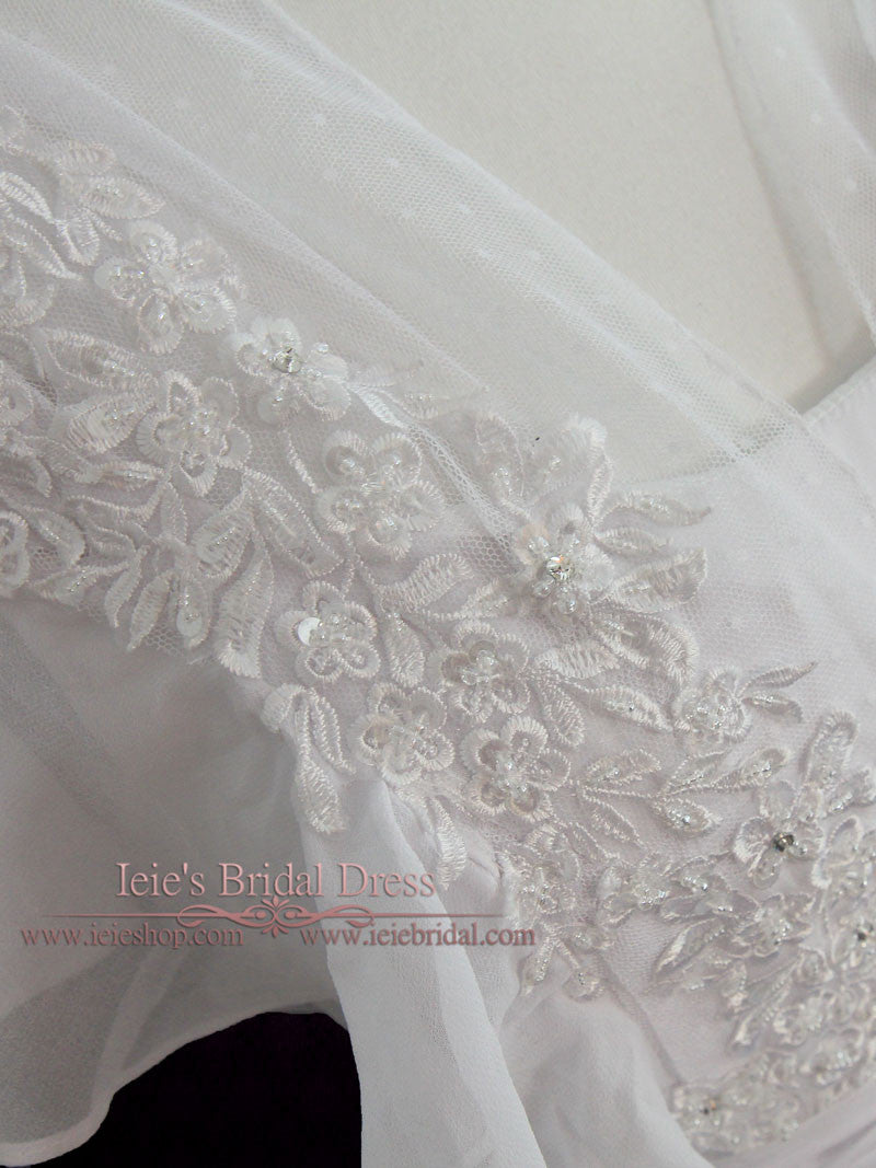 Whimsical Grecian Chiffon Wedding Dress with Butterfly Sleeves KATIE