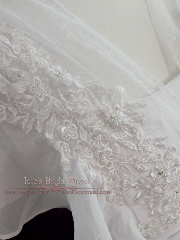 Whimsical Grecian Chiffon Wedding Dress with Butterfly Sleeves KATIE