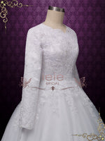 Modest Lace Ball Gown Wedding Dress EVELYN