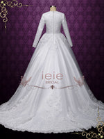 Modest Lace Ball Gown Wedding Dress EVELYN