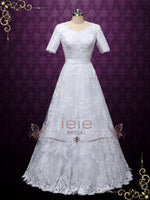 Modest Short Sleeves Wedding Dress MIRIAM