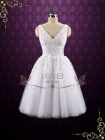 Retro Tea Length Lace Wedding Dress TERESA