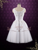 Retro Tea Length Lace Wedding Dress TERESA