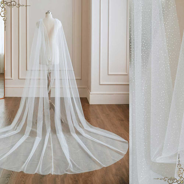 Sparkly Glitter Tulle Cape for Weddings | SG1015