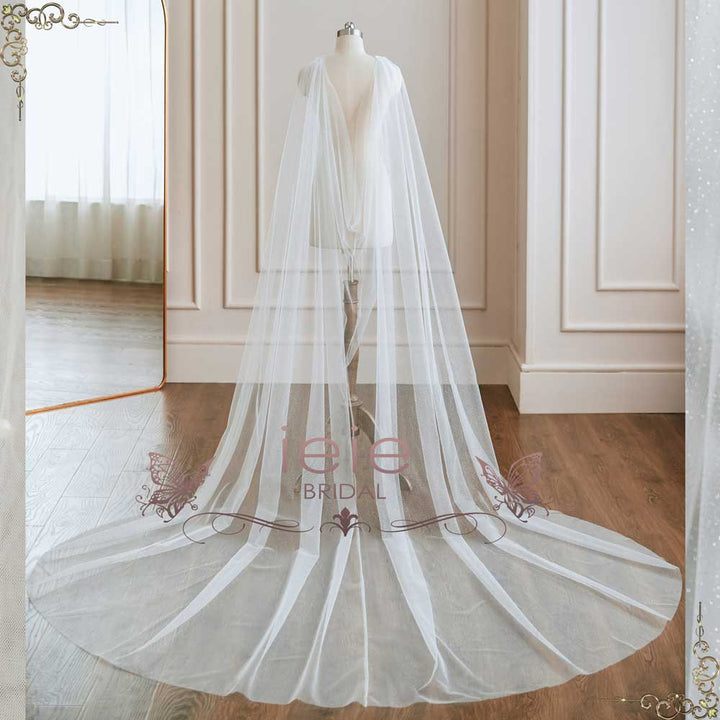Sparkly Glitter Tulle Cape for Weddings | SG1015