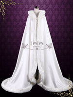 Winter Long Wedding Cloak with Fur Edges and Hood SG1003